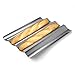 Perforated Baguette Pan, Homono Non-Stick Perforated French Bread Pan Wave Loaf Bake Mold, 15 by 13 by 1 inch 4 gutters (Color: grey metallic)
