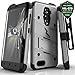 ZIZO BOLT Series compatible with ZTE ZMax Pro, Grand X Max 2, w/FREE [Screen Protector] Kickstand & Holster Clip - Gray/Black