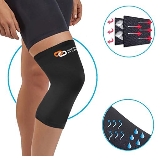 Copper Fitness NON SLIP Recovery Knee Brace, BREATHABLE &amp; SWEAT Releasing Fabric for Men &amp; Women, #1 PREMIUM QUALITY Copper Compression Infused Recovery Sleeve, Joint Pain Relief, Arthritis &amp; Injury