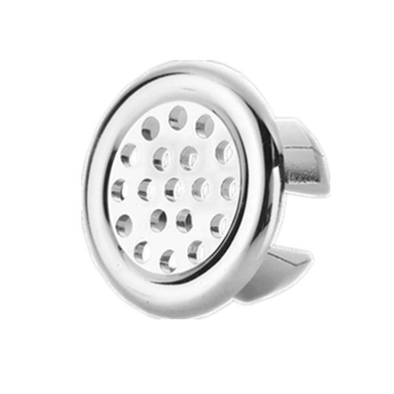 VZU Sink Overflow Ring, Round Overflow Hole Cover, Bath Overflow Cover Insert in Hole Round Ring Covers Caps for Bathroom Kitchen Sink(Silver Mesh Ring)