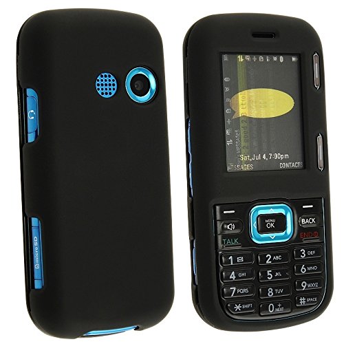 eForCity Black Rubber Hard Skin Case Cover Compatible with LG Cosmos VN250