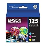 Epson 125 (T125520) Combo Pack Cyan, Magenta, Yellow OEM Genuine Inkjet/Ink Cartridge - Retail