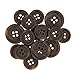 ButtonMode Regular Suit Buttons 16pc Set includes 4 Buttons measuring 20mm (3/4 Inch) for Jacket Front, 12 Buttons measuring 15mm (9/16 Inch) for Jacket Sleeves and Pants, Brown Medium, 16-Buttons