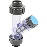DUZFOREI 3/4inch Standard Pipeline Y-Filter, PVC Glue Filter Valve, DN25 Y-Filter for Water Oil Gas Y Strainer (1 pcs Set)