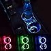 Ocamo Solar Car Cup Mat - Universal LED Cup Holder Lights, 2 Pack Solar LED Light Cup Holder Bottom Pad Mat Interior Decoration For All Cars