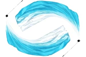 Anlising 2PCS Dance Silk Veil Poi, Belly Dance Colorful Veil Poi, Silk Poi Throwing Balls, Silk Belly Dance Ball, Silk Veil with Poi Ball, Suitable for Dance Performances and Practice