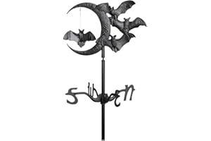 Whitehall Products Bat and Moon Garden Weathervane, Black
