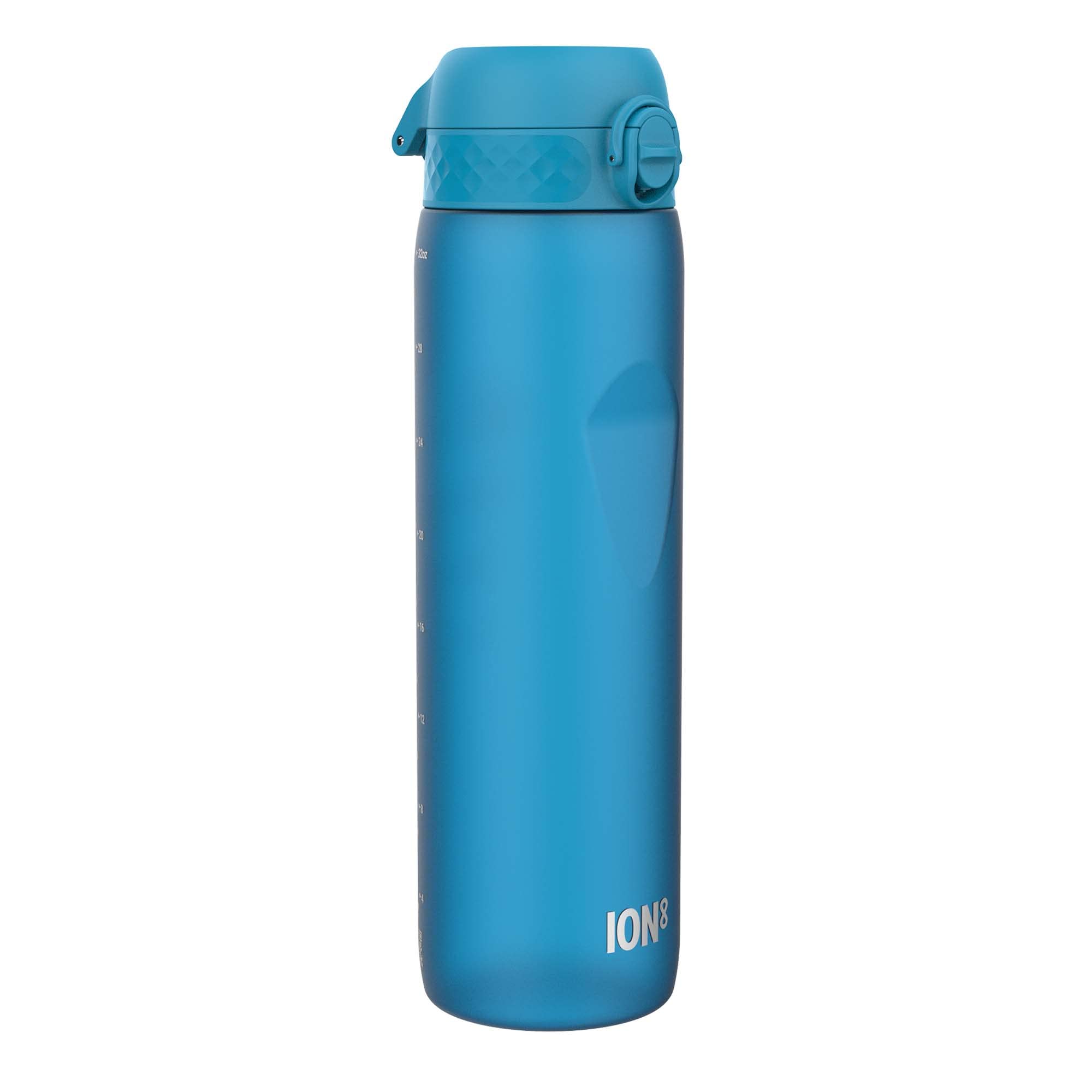 Ion8 1 Litre Water Bottle, Leak Proof, Flip Lid, Carry Handle, Rapid Hydration, Dishwasher Safe, BPA Free, Contoured Grip, Ideal for Travel, Gym & Activity, Carbon Neutral Recyclon, 32 oz, Blue — image 1