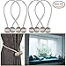 ApisNest Magnetic Curtain Tiebacks Clips Classic European Window Treatment Holdbacks Home Office Decorative Drapes Holders Buckle with Strong Magnetic for Home Décor Clasp (Grey)