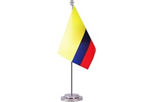 Krmkot Colombia Colombian Desk Flag Table Flag, Small Mini Colombia Colombian Desktop Flag,Miniature International World Country Flags,Festival Events Celebration,Office decoration