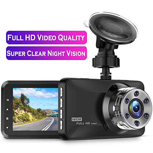 Dash Cam, Amuoc 1080P FHD DVR Car Driving Recorder 3 Inch LCD Screen 170° Wide Angle, G-Sensor, WDR, Parking Monitor, Loop Recording, Motion Detection - Thumbnail 7