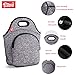 Waterproof Insulated Lunch Bag Grey Lunch Bags for Women and Men Reusable thermal Neoprene lunch cooler tote with Big Pockets