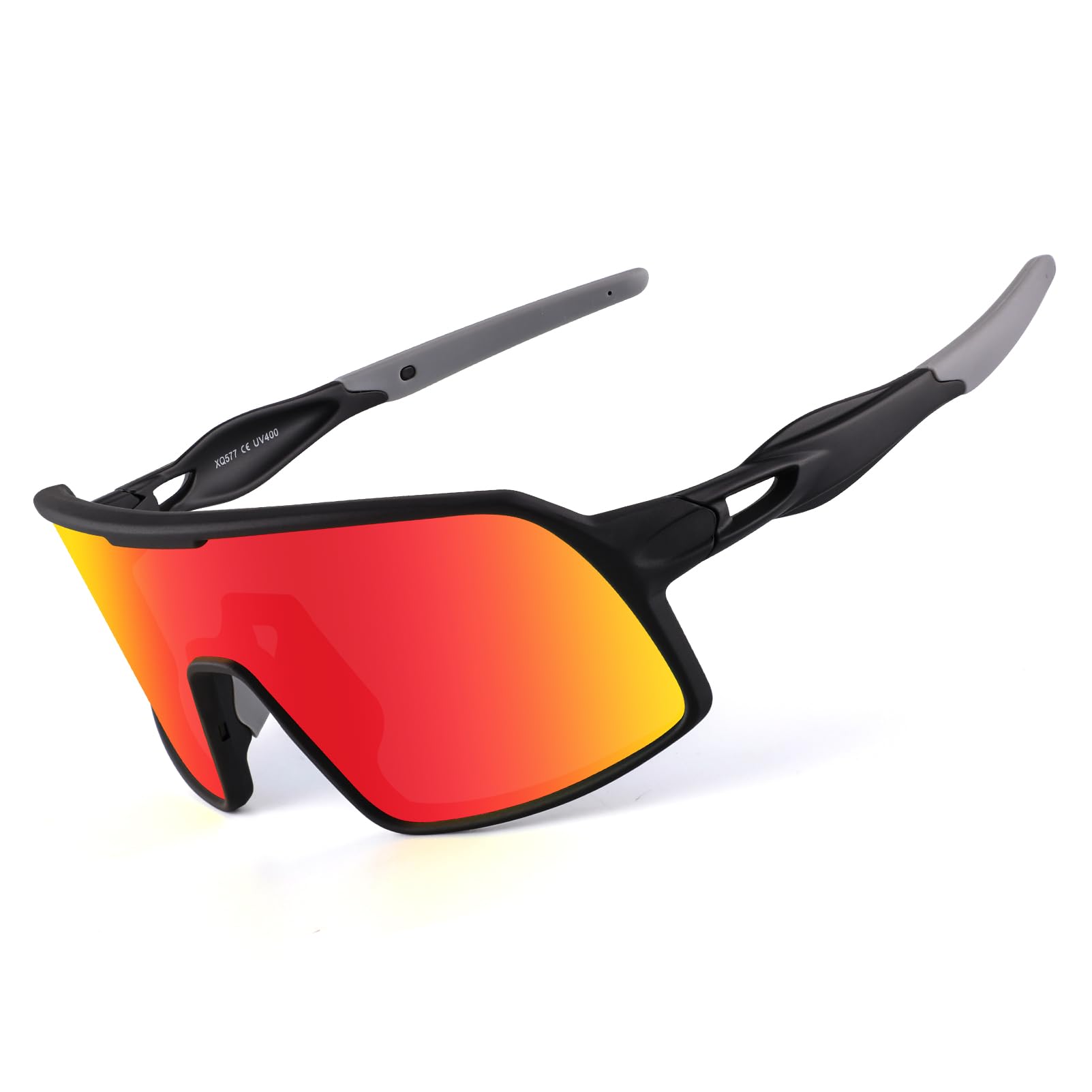 Photo 1 of BangLong Polarized Cycling Glasses Sports Sunglasses, UV400 Protection, Men Women Running Fishing Driving Baseball Glasses (Black Red)