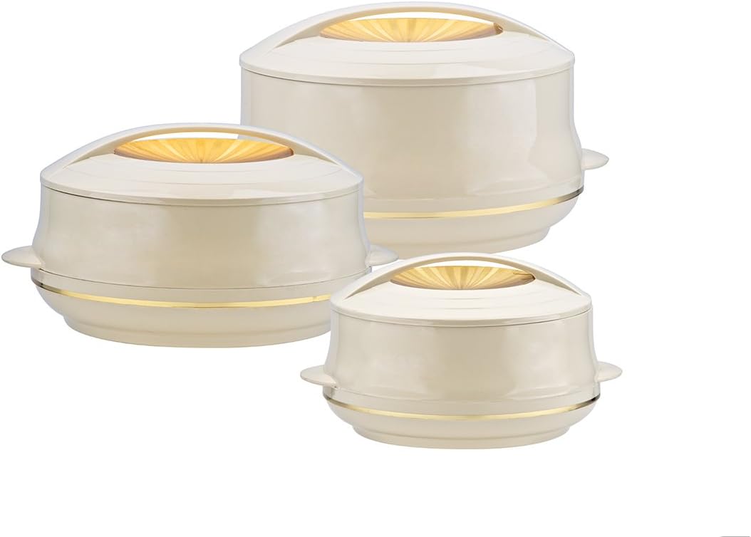 Insulated Serving Dishes with Lids 3 Piece Olympic Thermal Hot Food Containers Set 3.5, 6 and