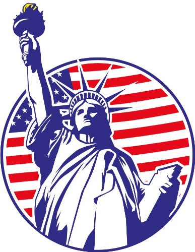 Statue Of Liberty USA New York Bumper Sticker 5" x 5"
