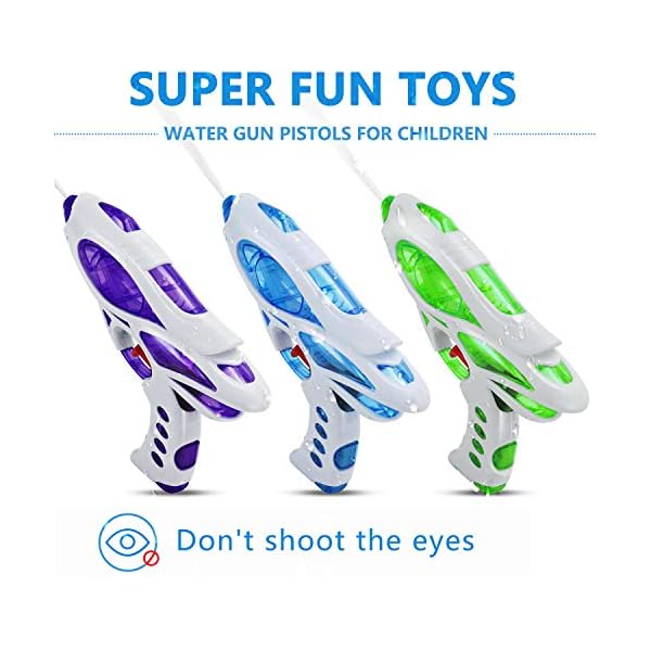 Ucradle Water Pistols For Kids,3Pack Super Gun Blaster Cool Small Pistol Guns Outdoor Beach Garden Toy Pool Bath Party…