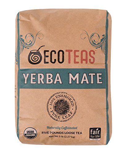ECOTEAS Organic Unsmoked Yerba Mate Tea (Pure Loose Leaf) 5 pound