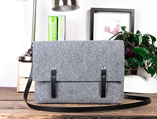 macbook air bag, crossbody macbook 13 bag, natural leather, felt bag, macbook shoulder bag, computer bag, casual office bag, girlfriends gift idea, bag for college