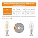 Albrillo E12 LED Candelabra Bulb 4W, 40 Watt Ceiling Fan Light Bulbs Equivalent, 2700K Warm White, Torpedo Shape, 6 Pack