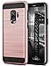 Galaxy S9 Case,Wollony Metallic Brushed Slim Hybrid Dual Layer Full Body Anti-Scratch Protective Case Heavy Duty Shock Absorption TPU Bumper Hard Cover for Samsung Galaxy S9 Phone - Rose Gold