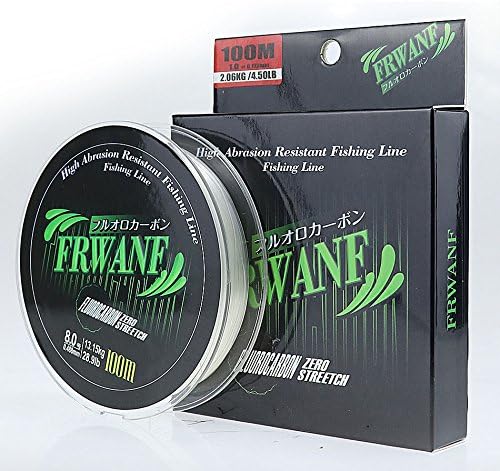 Frwanf Premium Premium 100% Pure Fluorocarbon Fishing Line - 100M/109 Yards
