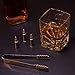Pointblank Stainless Steel Bullet Shaped Whiskey Stones, Reusable, Stainless Steel Drink Chillers with Tongs and Storage Bag (Set of 6)