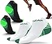 Physix Gear Short Compression Socks for Men & Women - Best Low Compression Socks Women & Men with Arch Support, Ideal for Running, Plantar Fasciitis Relief, and Swelling - Ankle, Green/White, L/XL