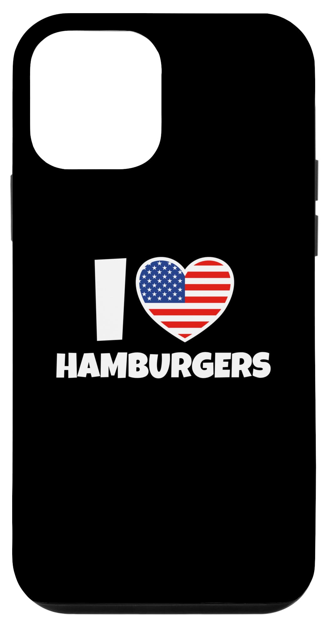 iPhone 12 mini I Love Hamburgers with American Flag and Heart Case