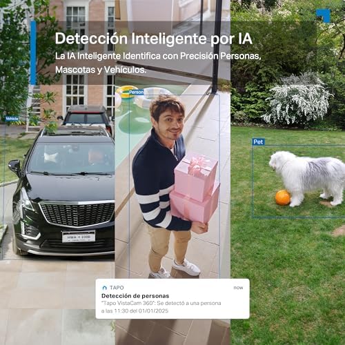 C660 Kit - Cámara Vigilancia WiFi Exterior 360º, Panel Solar, 4K 8MP