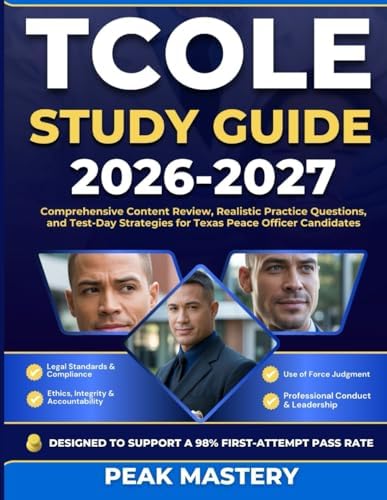 TCOLE Study Guide 2025-2026: Exam Prep with Practice Questions for