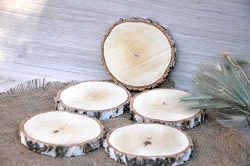 Juego de cinco 10-12cm rodajas de abedul Portavasos ...