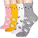 DEARMY Cat Socks for Women/Gifts for Women and Teenage Girls/Fun Design Socks/Best Christmas Gifts (as1, numeric, numeric_5, numeric_9, regular, regular, Grey, White, Yellow,Pink)