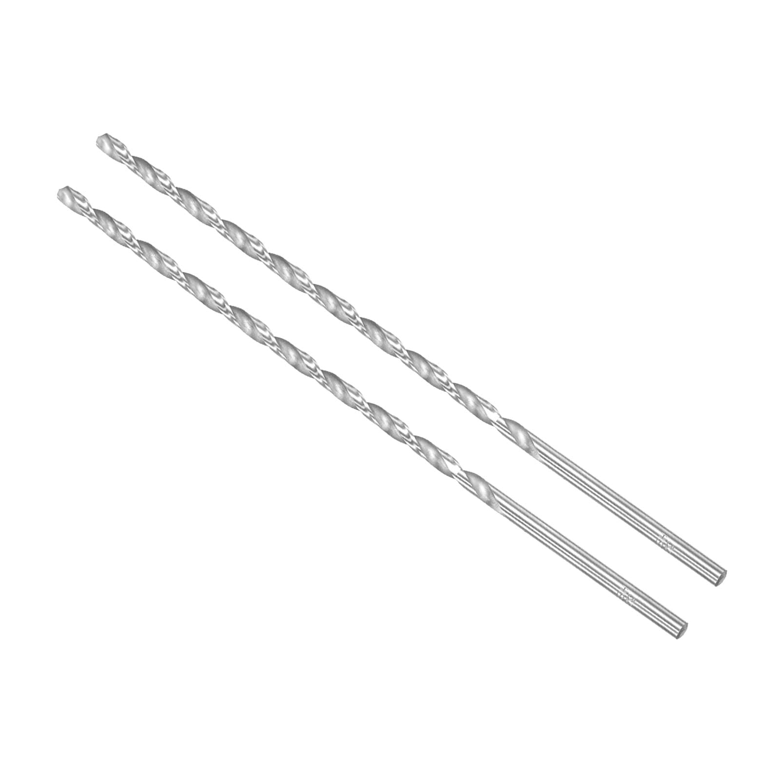 CoCud Extra Long High Speed Steel Twist Drill Bits, 5.5mm Diameter 250mm Length, Straight Twist Jobber Drill Bit - (Applications: for Metal Woodwork Plastic Aluminum), 2-Pieces