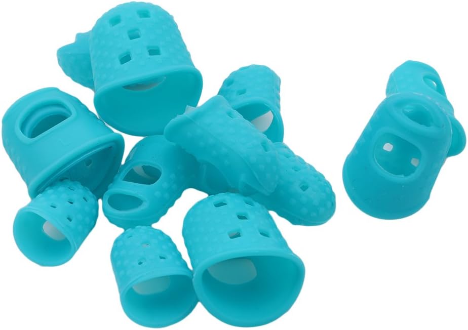 LnLyin Fingertip Protector for Ukulele Guitar Silicone Finger Guards 15pcs,Green,5 Sizes