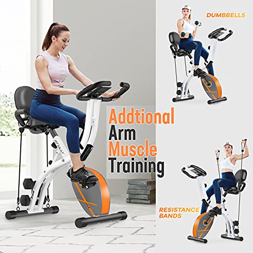 Afully Folding Exercise Bike Stationary Foldable Home Upright Recumbent