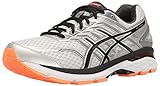 ASICS Men's GT-2000 5 Running Shoe, Silver/Black/Hot Orange, 10 M US