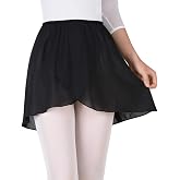 Bezioner Ballet Wrap Skirt,Chiffon Girls Ballet Skirt,Pull on Elastic Waist Dance Skirt for Women