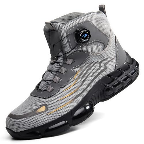 COOU Safety Boots for Men Women Lightweight Safety Shoes with Breathable Steel Toe Comfortable Non-Slip Work Boots