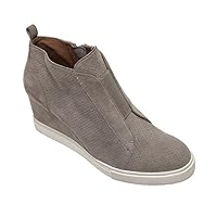 Felicia - Our Original Platform Wedge Sneaker Bootie Rock Perforated Suede 9M