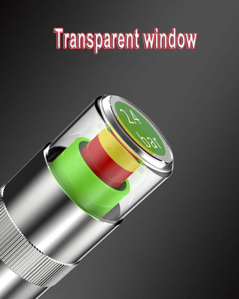 QUNQI STAR Tire Pressure Monitor Valve Caps Anti-Theft Sensor Indicator 3 Color Eye Alert for Car SUV Truck Motorcycles Vehicles (2 Set(8pcs))