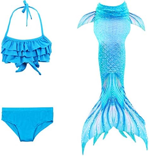 Girl Swimsuit Mermaid Tail Swimmable Princess Swimwear Bikini Bathing Suit Set