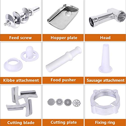 Electric Meat Grinder, Multi-function Stainless Steel Sausage Maker Meat Mincer 2800W Max for Home Kitchen (US Stock)