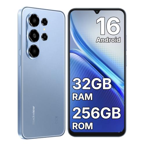 Blackview Wave 10 Móviles Android 16, 6.88" 120Hz, 32GB+256GB Smartphone | 32MP+13MP Celulares, 5000mAh/3.5mm/WiFi 5G/Face ID/Bloqueo Huella Dactilare