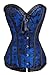 Alivila.Y Fashion Womens Sexy Vintage Gothic Dotted Corset Bustier 2043-Blue-5XL