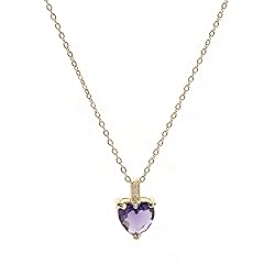 February Birthstone Necklace for Women 14K Gold