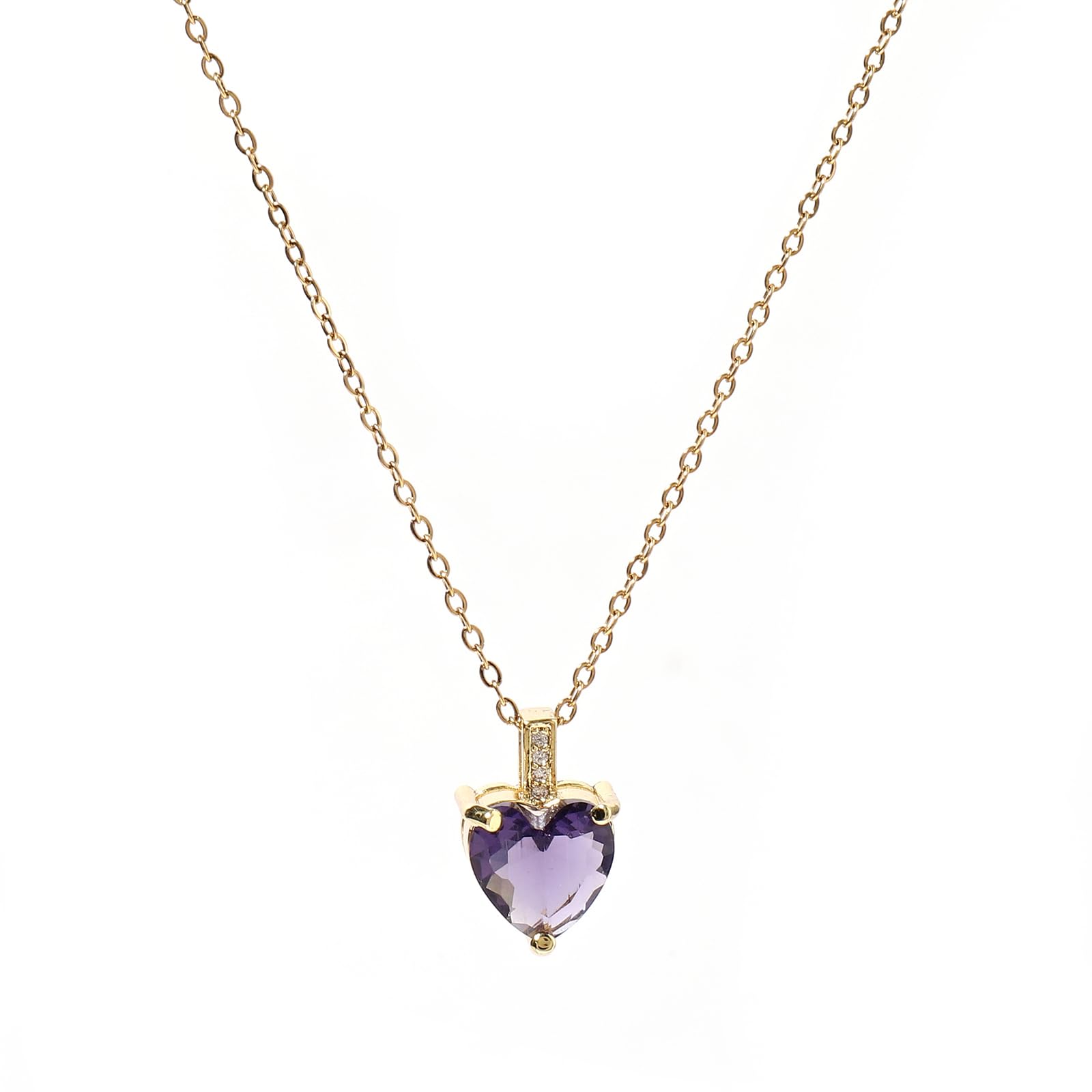 February Birthstone Necklace for Women 14K Gold