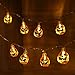 Halloween String Lights, YUNLIGHTS 13ft 30 LED Waterproof 3D Pumpkin Lights with 8 Modes, Battery Powered, Warm White