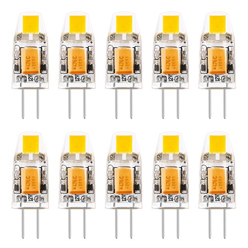 KINDEEP G4 LED Bulb, 10W Halogen Bulb Replacement, AC/DC 12V, 6000K Cool White COB Bulb, 10-Pack