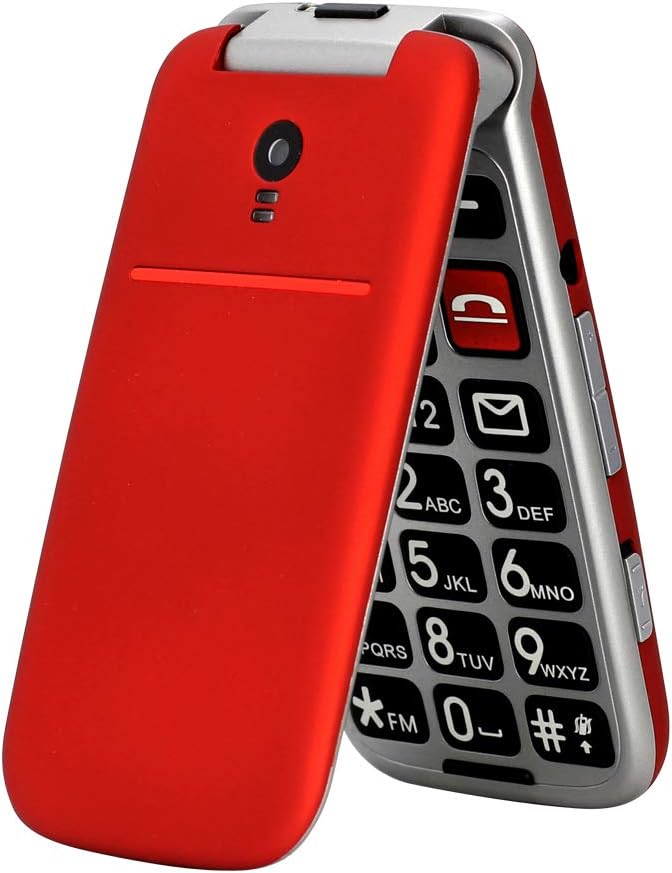 artfone CF241A Big Button Mobile Phone for Elderly, Senior Flip Mobile Phone Dual SIM Unlocked Card with 2.4" Large Screen | SOS Button | Talking Numbers | FM Radio | Torch and Charging Cradle
