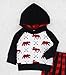 Baby Boy Clothes Bear Deer Printed Long Sleeve Hoodie Tops +Red Plaid Pants Outfit Set (18-24Months)